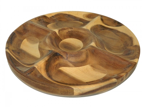 Vietnam acacia dip and chip tray